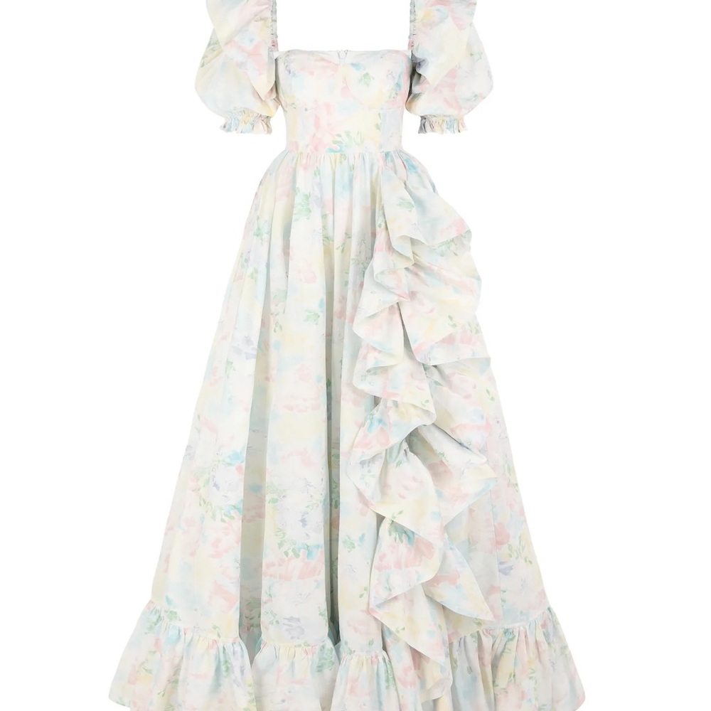 Selkie Pastel Sweetcorn Rose Bloom Dress M
